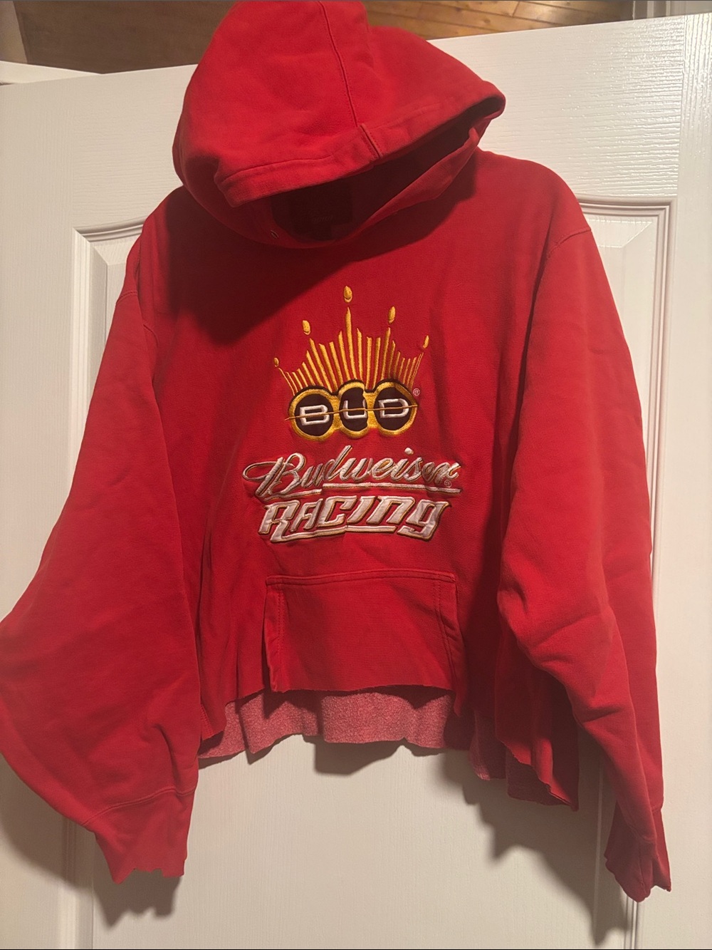 Budweiser Red Pullover Hoodie with Racing Crest
